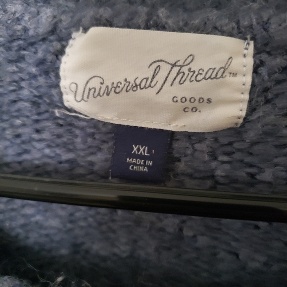 ⭐ Universal Thread Womens Blue Chunky Knit Sweater Oversized Sleeves XXL wool - Picture 3 of 8